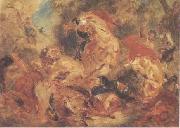 Eugene Delacroix La Chasse aux lions oil painting artist